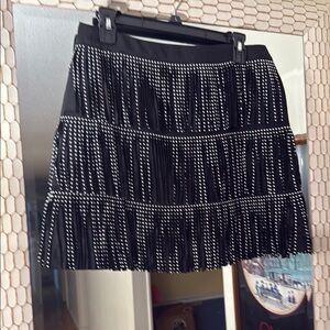 Main Strip Black Tiered Bubble Mini Skirt